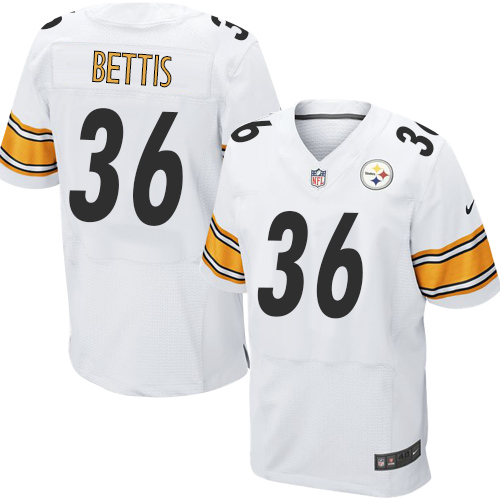 Men's Elite Jerome Bettis Nike Jersey White Road - #36 NFL Pittsburgh Steelers